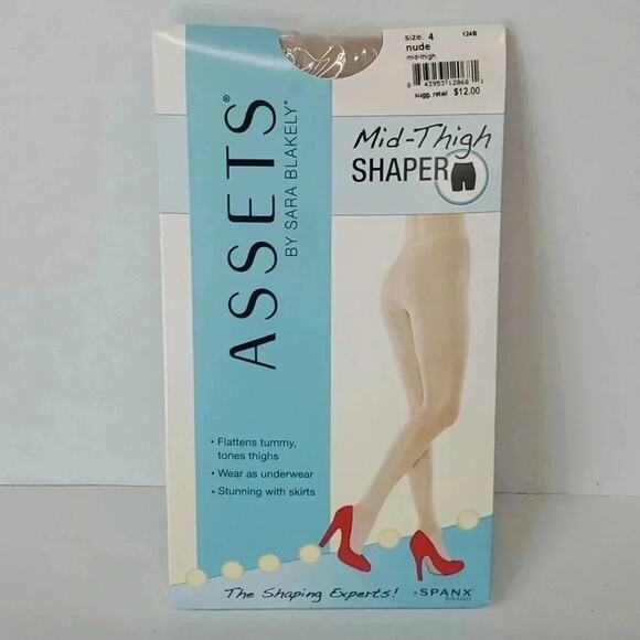Assets by Sara Blakely Hi-Waist Mid Thigh Shaper Color Nude Size 4 NWT - Picture 1 of 5